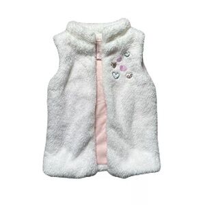 Catherine Malindrino Girls White Fluffy Vest with Hearts Size XS 4